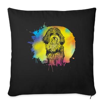 Havanais rétro - Coussin et housse de 45 x 45 cm - noir - Devant