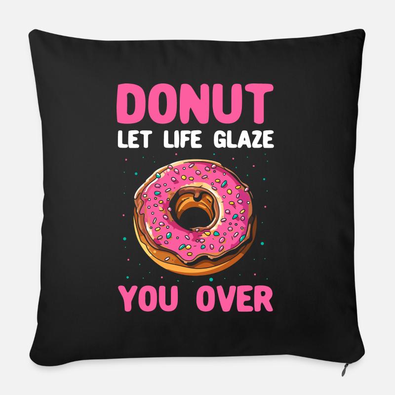 Doughnut Lover Donuts - Sofakissen mit Füllung 45 x 45 cm - Schwarz