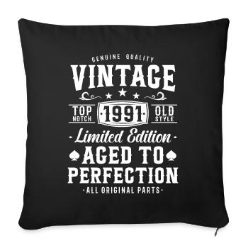 Vintage 1991 Anniversaire Surprise - Coussin et housse de 45 x 45 cm - noir - Devant
