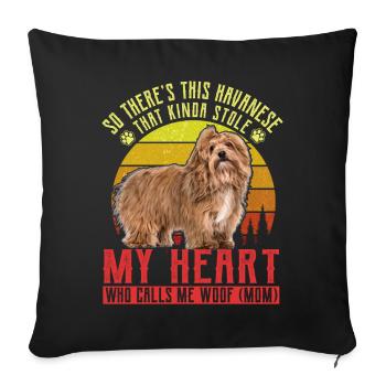 Havanais drôle de maman - Coussin et housse de 45 x 45 cm - noir - Devant