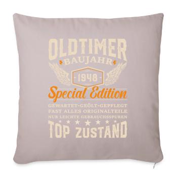 Jubiläumsfreude '48 - Sofakissen mit Füllung 45 x 45 cm - helles Taupe - Vorne