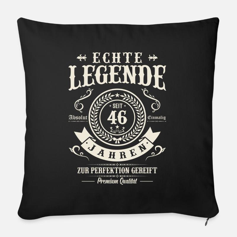 Legendärer 46. Geburtstag - Sofakissen mit Füllung 45 x 45 cm - Schwarz