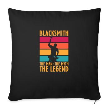 Forgeron Schiede Enclume Cutler Cadeau - Coussin et housse de 45 x 45 cm - noir - Devant