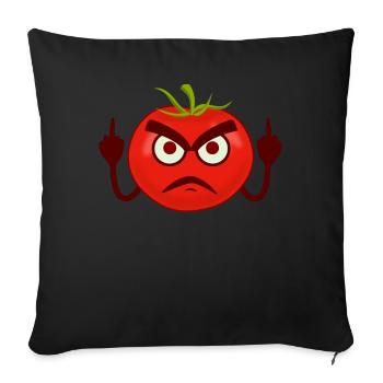 Tomatoes Angry Tomato - Sofa pillow with filling 45cm x 45cm - black - Front