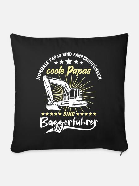 Baggerfahrer Papa - Sofakissen mit Füllung 45 x 45 cm - Schwarz