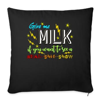 Lactose intolerant - Sofa pillow with filling 45cm x 45cm - black - Front