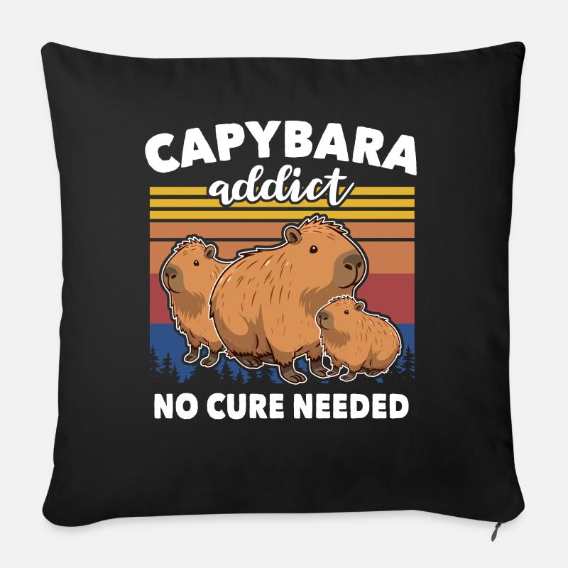 Capybara - Sofakissen mit Füllung 45 x 45 cm - Schwarz