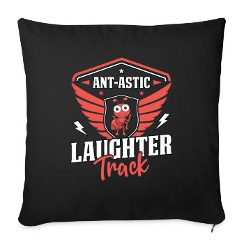 Ant-er Laughter track - Sofa pillow with filling 45cm x 45cm - black - Front