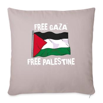Liberté pour Gaza et la Palestine - Coussin et housse de 45 x 45 cm - taupe clair - Devant