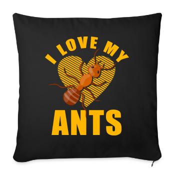 J'adore mes réponses - Coussin et housse de 45 x 45 cm - noir - Devant