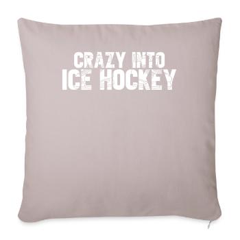 Joueur De Hockey Sur Glace Blague Hockey Sur Glace - Coussin et housse de 45 x 45 cm - taupe clair - Devant