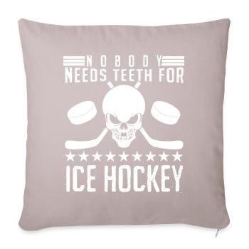 Blague de joueur de hockey sur glace - Coussin et housse de 45 x 45 cm - taupe clair - Devant