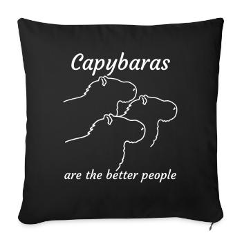 Capybaras Capybara - Sofa pillow with filling 45cm x 45cm - black - Front