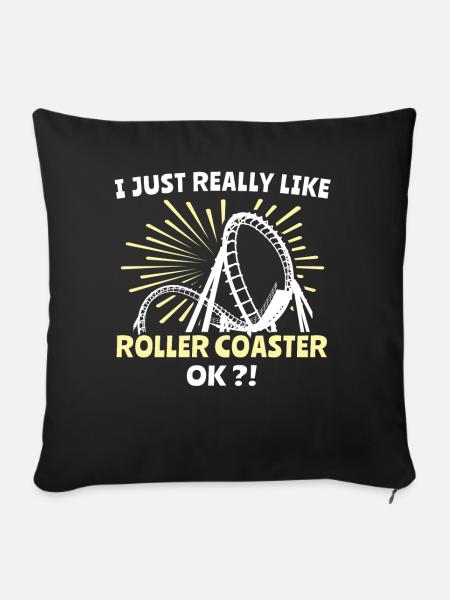 Achterbahn Roller Coaster - Sofakissen mit Füllung 45 x 45 cm - Schwarz