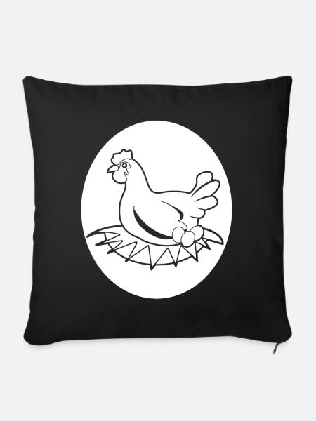 Eggs Chicken Egg - Sofakissen mit Füllung 45 x 45 cm - Schwarz
