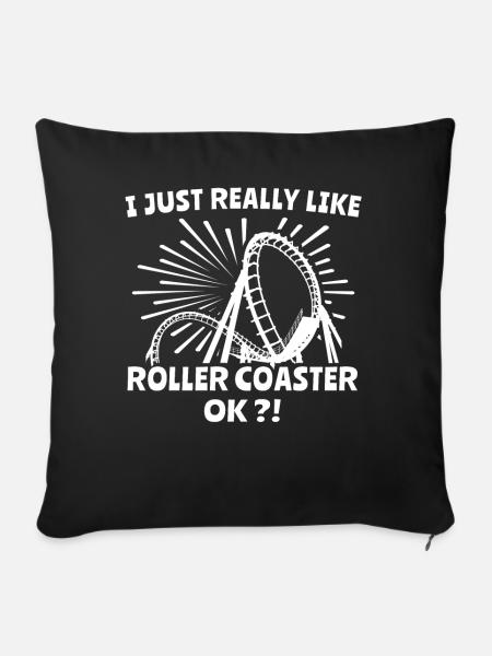 Achterbahn Roller Coaster - Sofakissen mit Füllung 45 x 45 cm - Schwarz