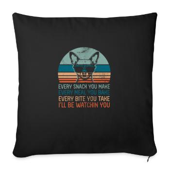 Chihuahua - Sofa pillow with filling 45cm x 45cm - black - Front