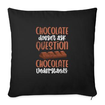 Chocolate - Sofa pillow with filling 45cm x 45cm - black - Front