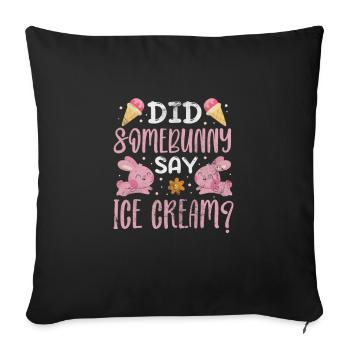 Ice cream - Sofa pillow with filling 45cm x 45cm - black - Front