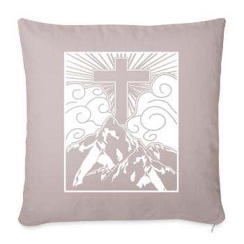 Croix Jésus-Christ Christianisme - Coussin et housse de 45 x 45 cm - taupe clair - Devant