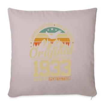Vintage 1933 Birthday - Sofa pillow with filling 45cm x 45cm - light taupe - Front