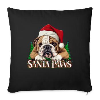 Santa Paws Funny Christmas English Bulldog - Sofa pillow with filling 45cm x 45cm - black - Front