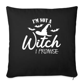 Halloween Witch Witchcraft Witch's Broom - Sofa pillow with filling 45cm x 45cm - black - Front