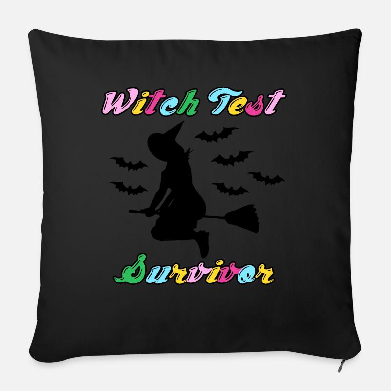 Witch Test Witchcraft Witch's Broom - Sofakissen mit Füllung 45 x 45 cm - Schwarz