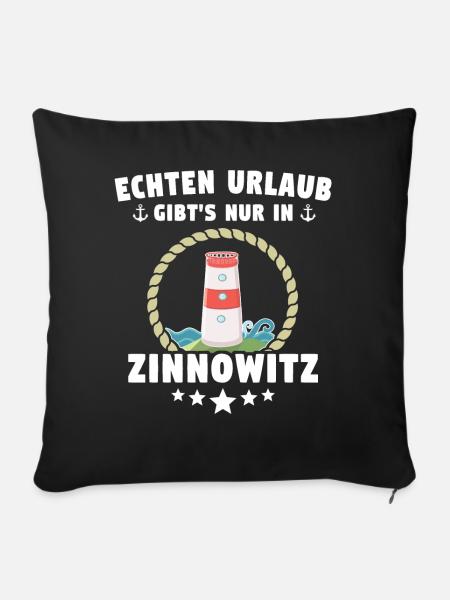 Zinnowitz Urlaub - Sofakissen mit Füllung 45 x 45 cm - Schwarz