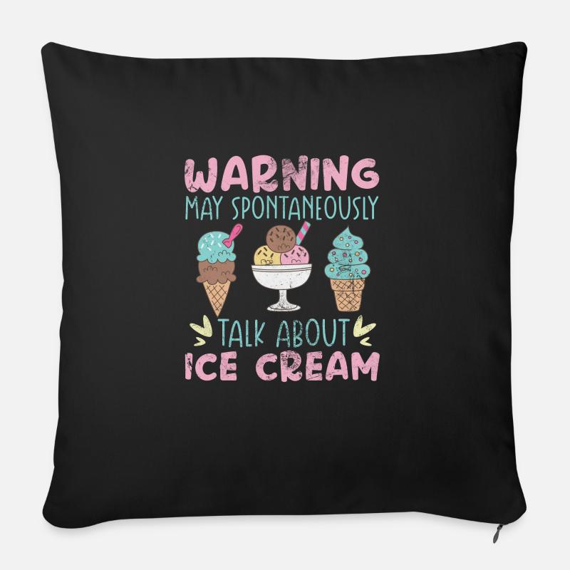 Eiscreme - Sofakissen mit Füllung 45 x 45 cm - Schwarz