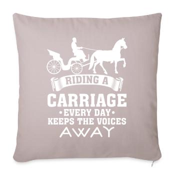 Riding Coachman Horse Carriage - Sofa pillow with filling 45cm x 45cm - light taupe - Front