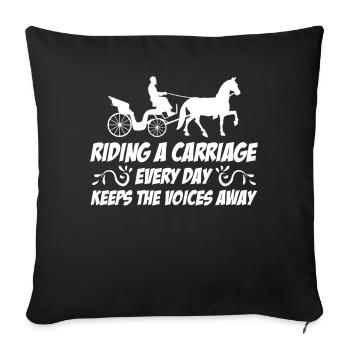 Calèche équitation cocher - Coussin et housse de 45 x 45 cm - noir - Devant