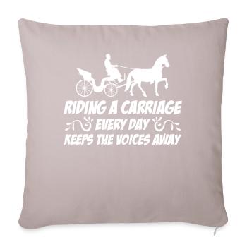 Horse Carriage Riding Coachman - Sofa pillow with filling 45cm x 45cm - light taupe - Front