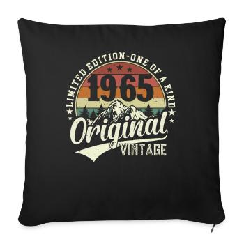 Vintage 1965 anniversaire Surprise - Coussin et housse de 45 x 45 cm - noir - Devant