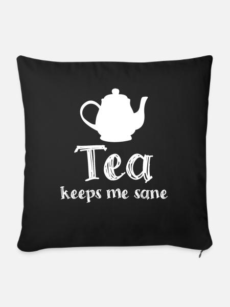 Teapot Tea Cup Tea Bag - Sofakissen mit Füllung 45 x 45 cm - Schwarz