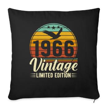 Millésime 1966 Anniversaire - Coussin et housse de 45 x 45 cm - noir - Devant