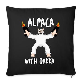 Alpaca with Dakka Alpacas - Sofa pillow with filling 45cm x 45cm - black - Front
