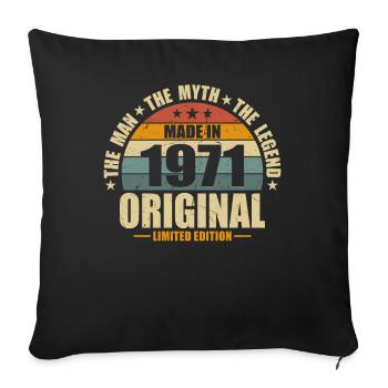 Millésime 1971 Rétro Surprise d’anniversaire - Coussin et housse de 45 x 45 cm - noir - Devant