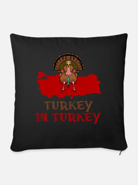 Turkey in Turkey - Sofakissen mit Füllung 45 x 45 cm - Schwarz