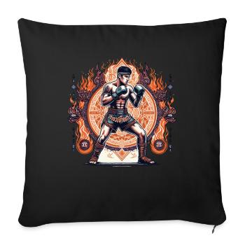 Muay Thaï - Coussin et housse de 45 x 45 cm - noir - Devant