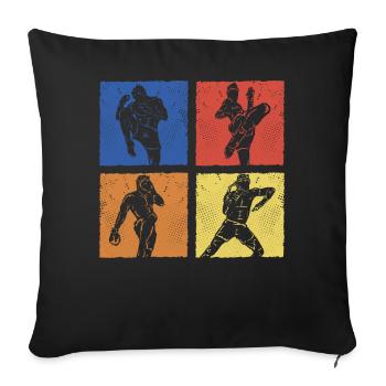 Muay Thaï - Coussin et housse de 45 x 45 cm - noir - Devant