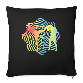 Muay Thaï - Coussin et housse de 45 x 45 cm - noir - Devant