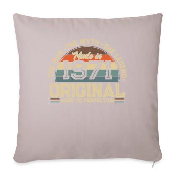 Legendary 53rd Birthday - Vintage 1971 - Sofa pillow with filling 45cm x 45cm - light taupe - Front