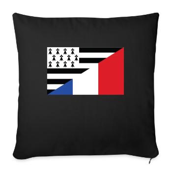 Brittany Flag Breton gift France - Sofa pillow with filling 45cm x 45cm - black - Front