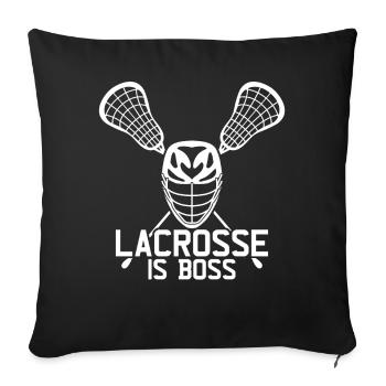 Lacrosse Player Lacrosse Racquets - Sofa pillow with filling 45cm x 45cm - black - Front
