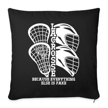 Lacrosse Racquets Lacrosse Player - Sofa pillow with filling 45cm x 45cm - black - Front