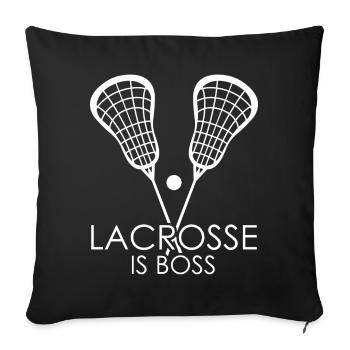 Lacrosse Player Lacrosse Racquet - Sofa pillow with filling 45cm x 45cm - black - Front