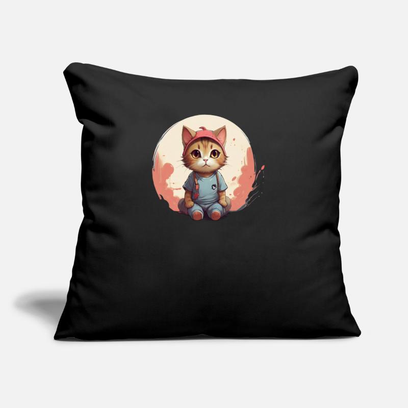 Design de chat mignon Coussin et housse de 45 x 45 cm