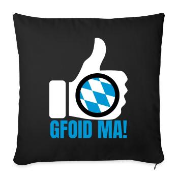 GFOID MA! Bayerisches Gefällt Mir! - Sofakissen mit Füllung 45 x 45 cm - Schwarz - Vorne