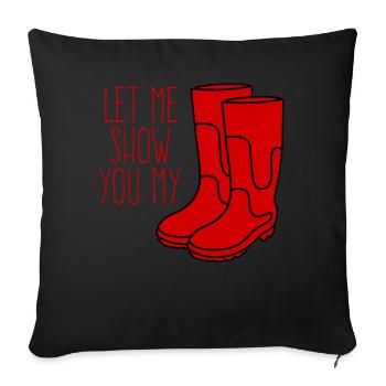Red Boots Rubber Boots - Sofa pillow with filling 45cm x 45cm - black - Front